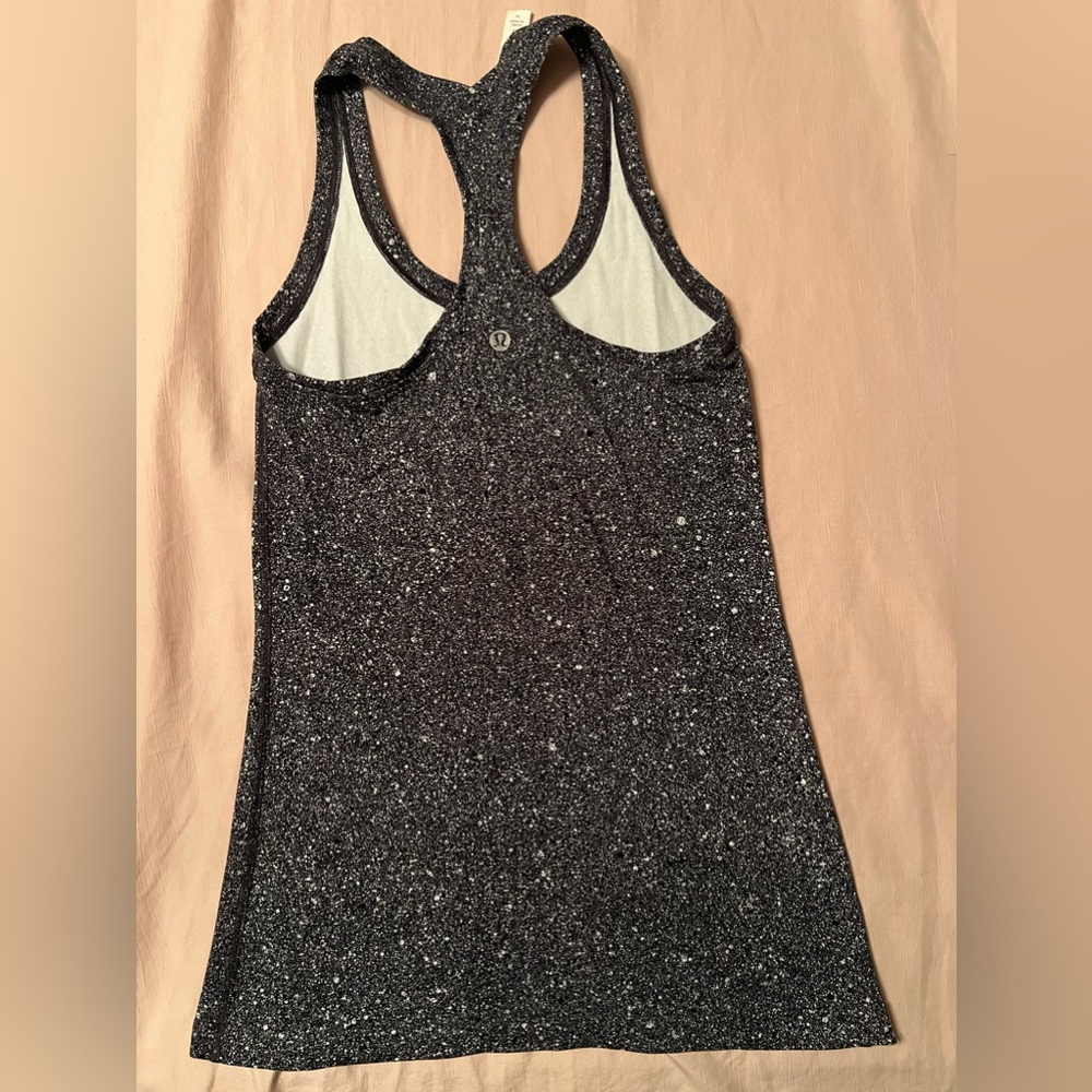 Lululemon Cool Racerback II in Mini Splatter White Black Size 4 - Picture 9 of 9